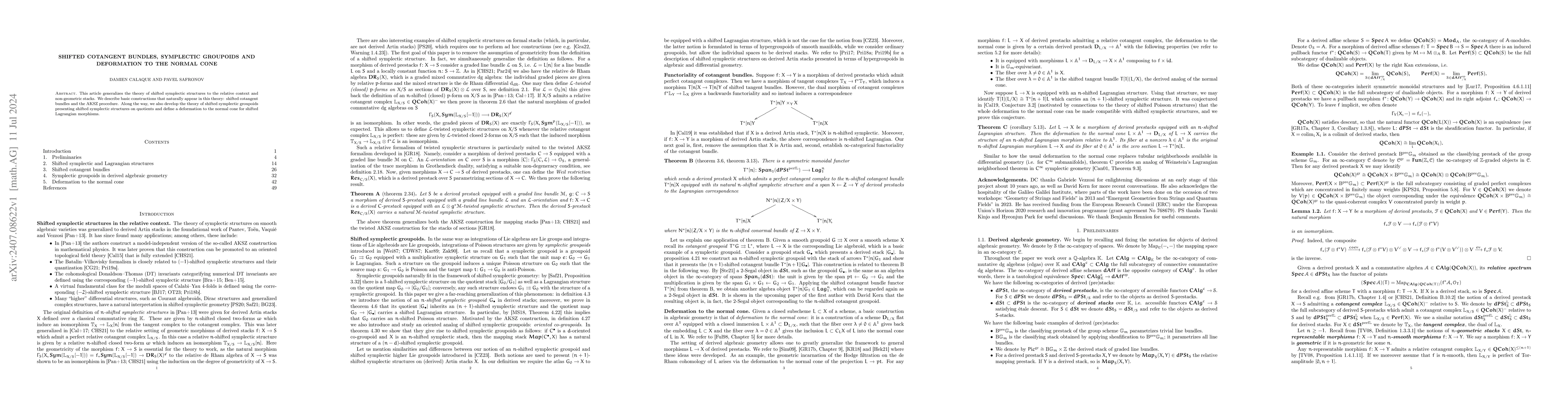Thumbnail for Shifted cotangent bundles, symplectic groupoids and deformation to the
  normal cone