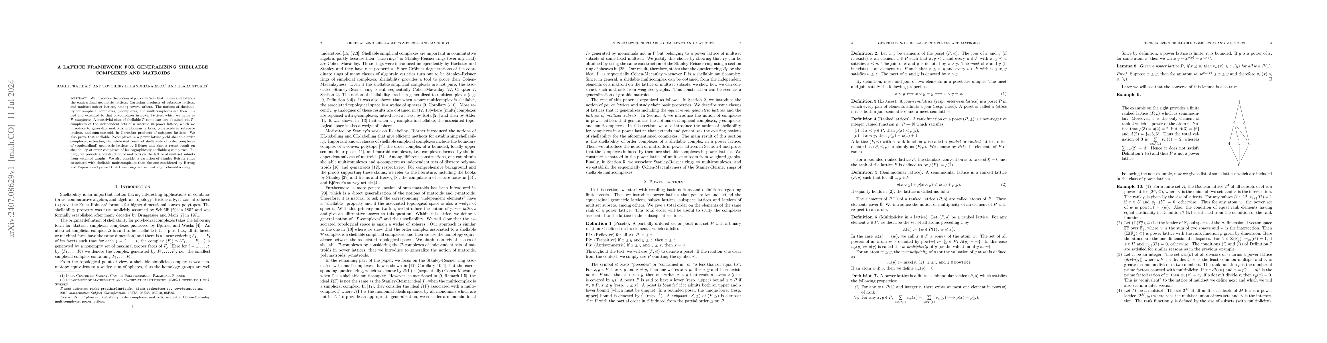 Thumbnail for A lattice framework for generalizing shellable complexes and matroids