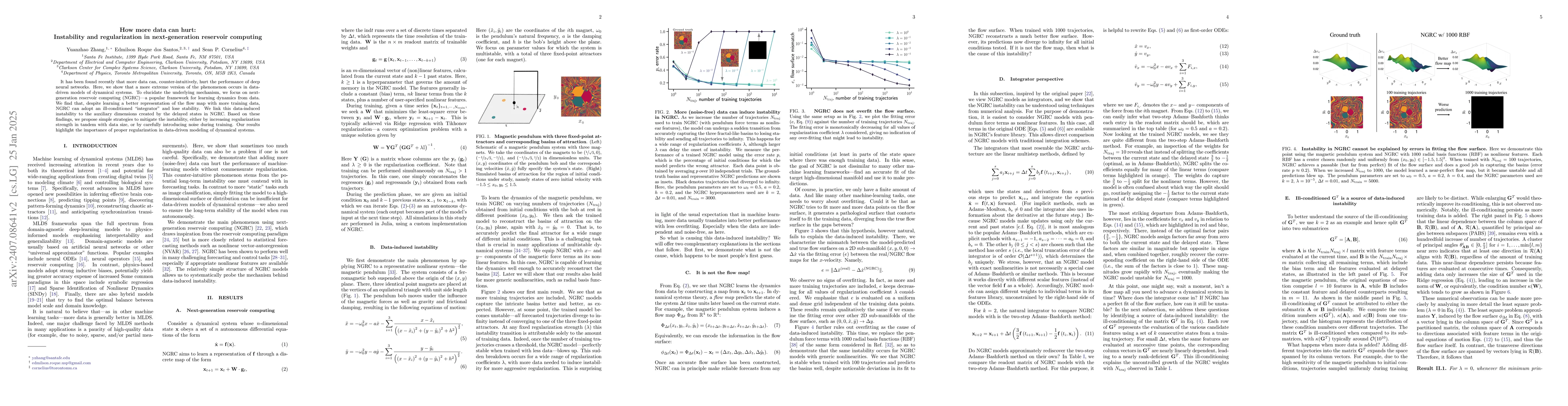 Thumbnail for How more data can hurt: Instability and regularization in
  next-generation reservoir computing