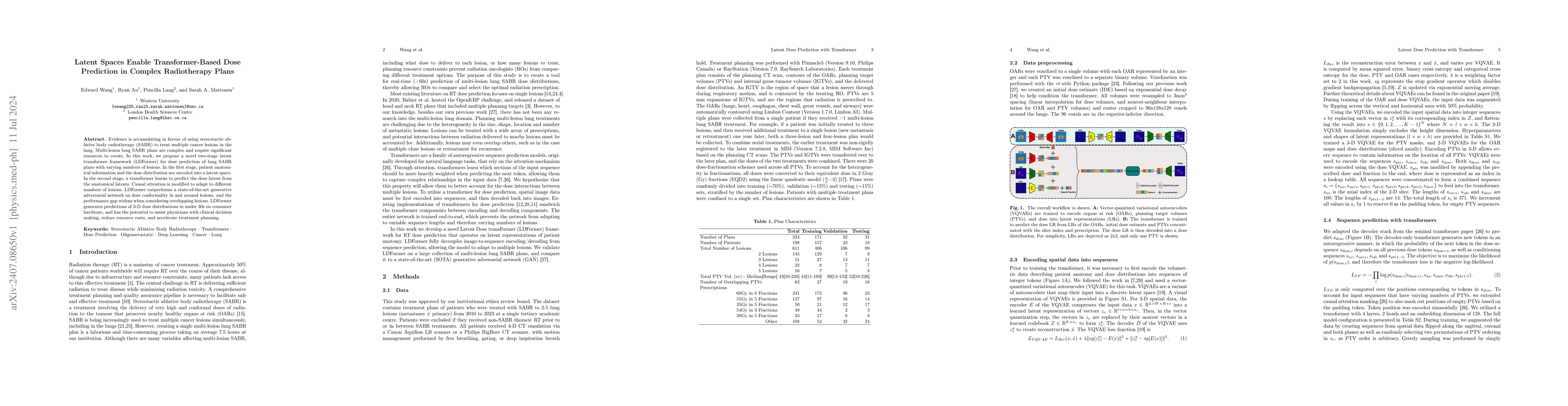 Thumbnail for Latent Spaces Enable Transformer-Based Dose Prediction in Complex
  Radiotherapy Plans