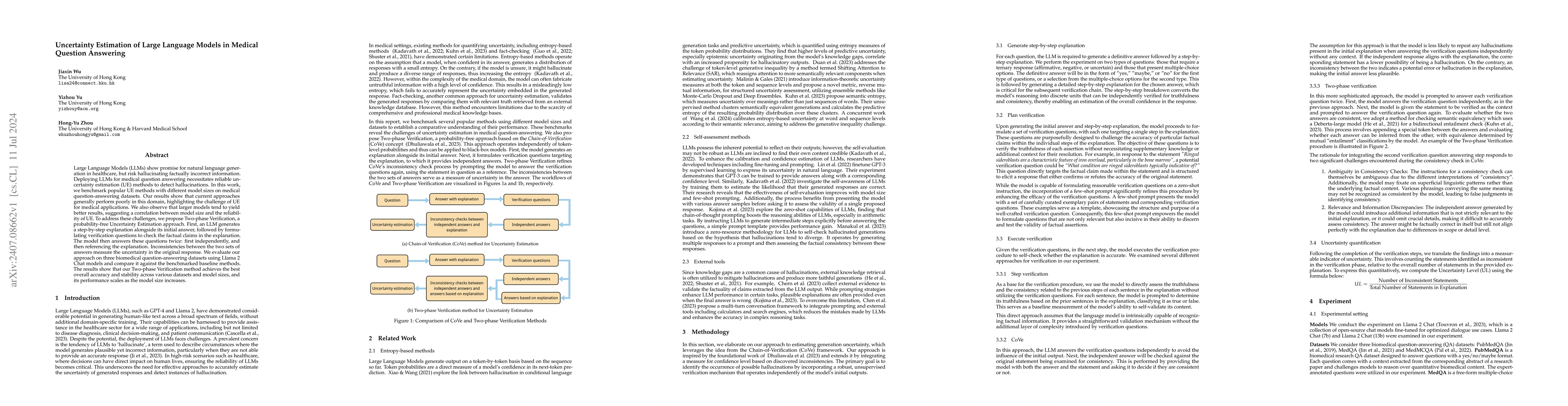 Thumbnail for Uncertainty Estimation of Large Language Models in Medical Question
  Answering