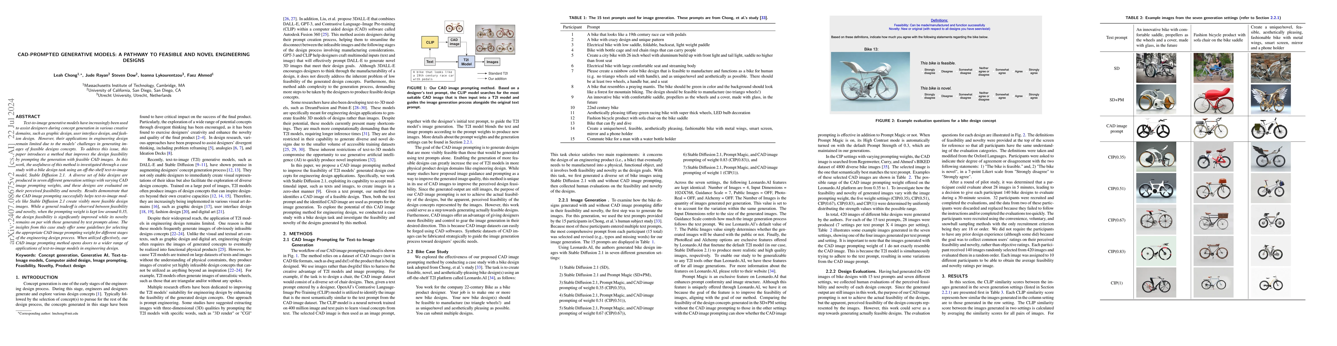 Thumbnail for CAD-Prompted Generative Models: A Pathway to Feasible and Novel
  Engineering Designs