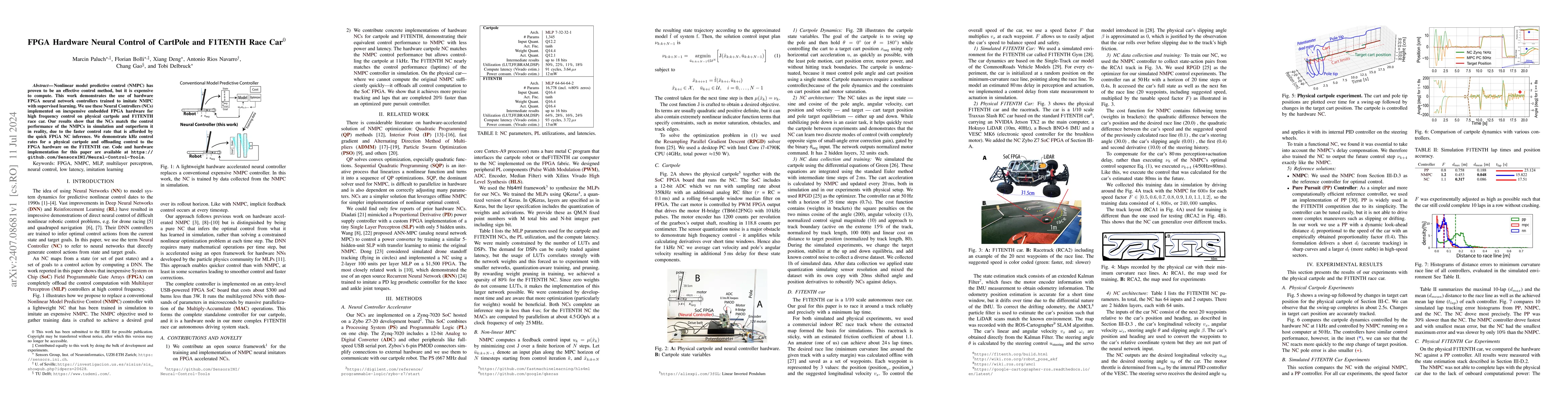 Thumbnail for Hardware Neural Control of CartPole and F1TENTH Race Car