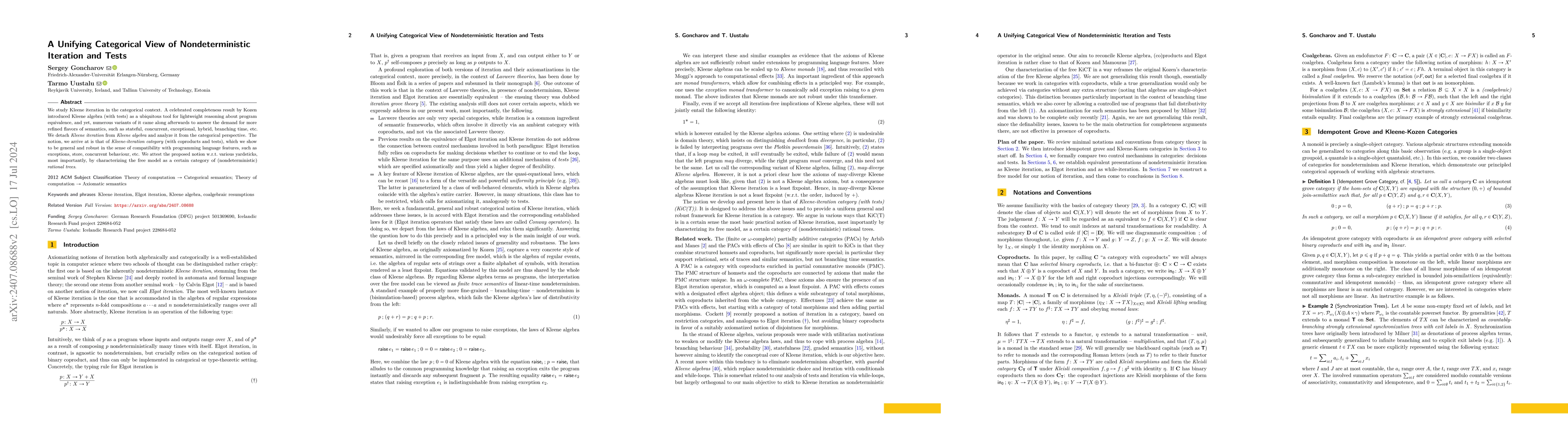 Thumbnail for A Unifying Categorical View of Nondeterministic Iteration and Tests