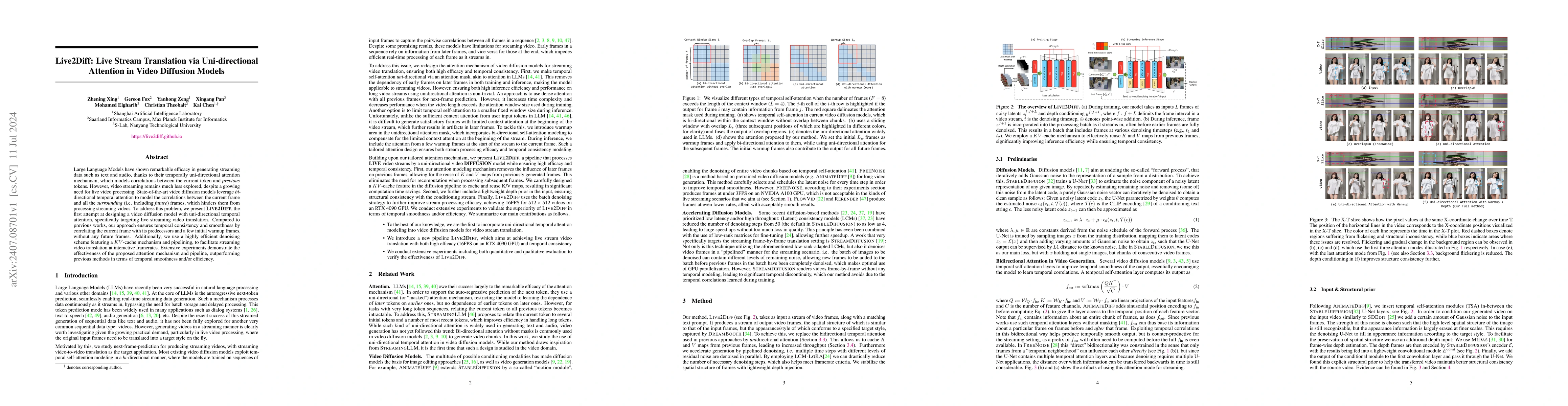 Thumbnail for Live2Diff: Live Stream Translation via Uni-directional Attention in
  Video Diffusion Models