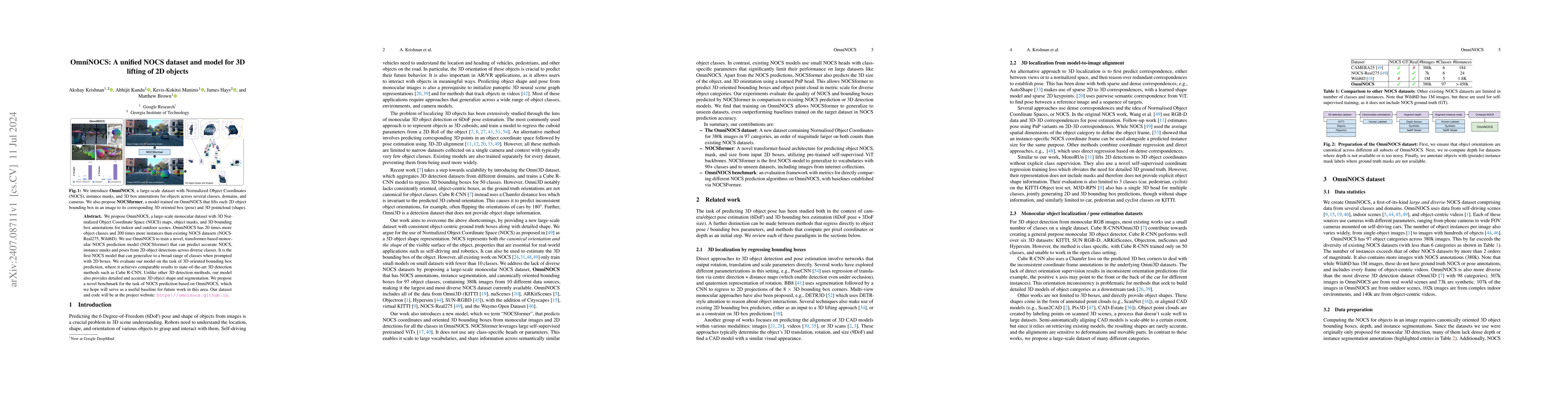 Thumbnail for OmniNOCS: A unified NOCS dataset and model for 3D lifting of 2D objects