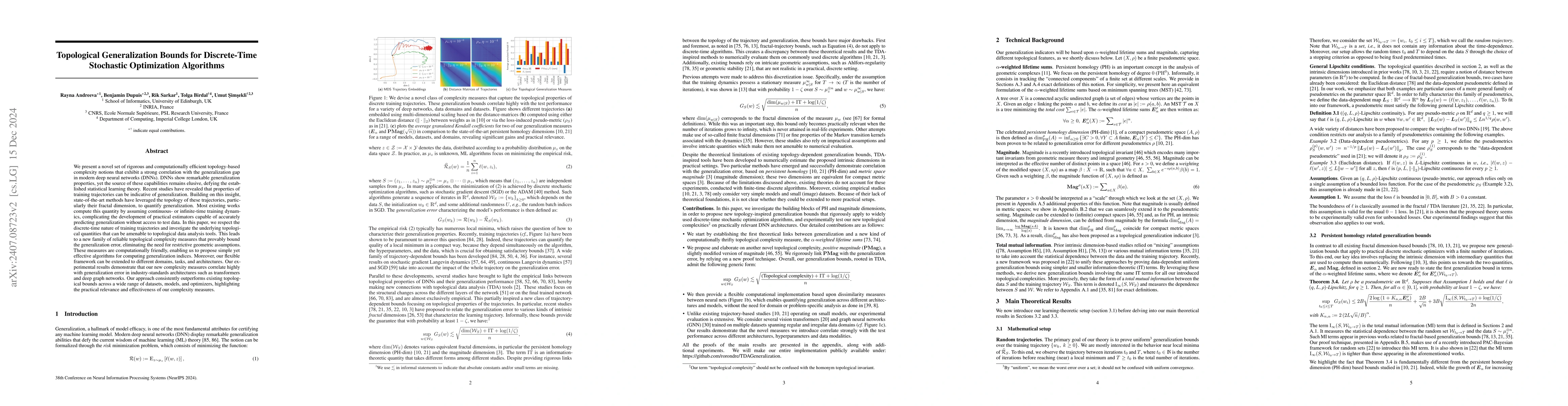 Thumbnail for Topological Generalization Bounds for Discrete-Time Stochastic
  Optimization Algorithms
