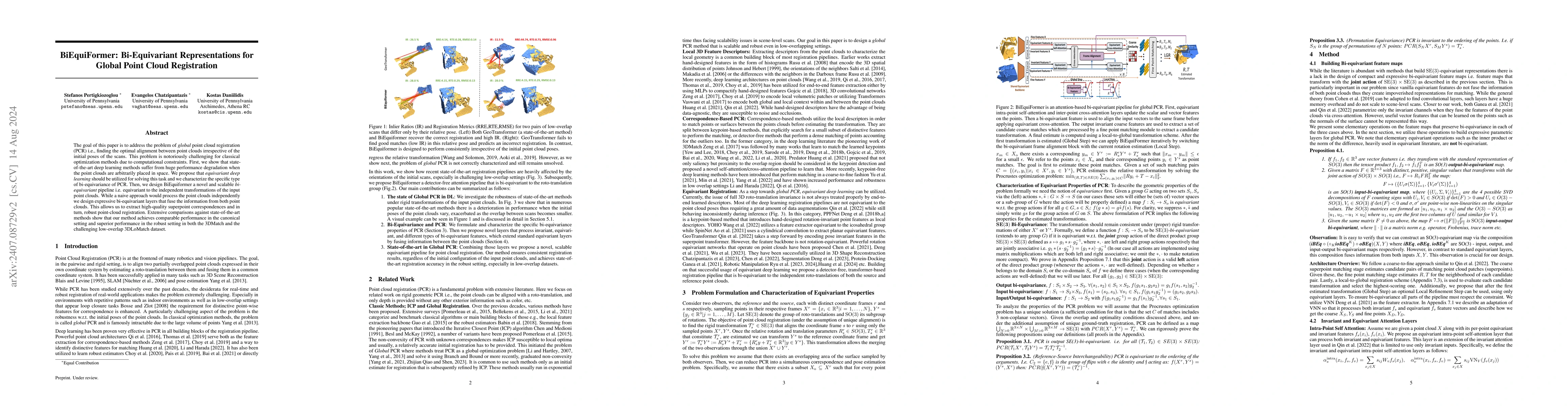 Thumbnail for BiEquiFormer: Bi-Equivariant Representations for Global Point Cloud
  Registration