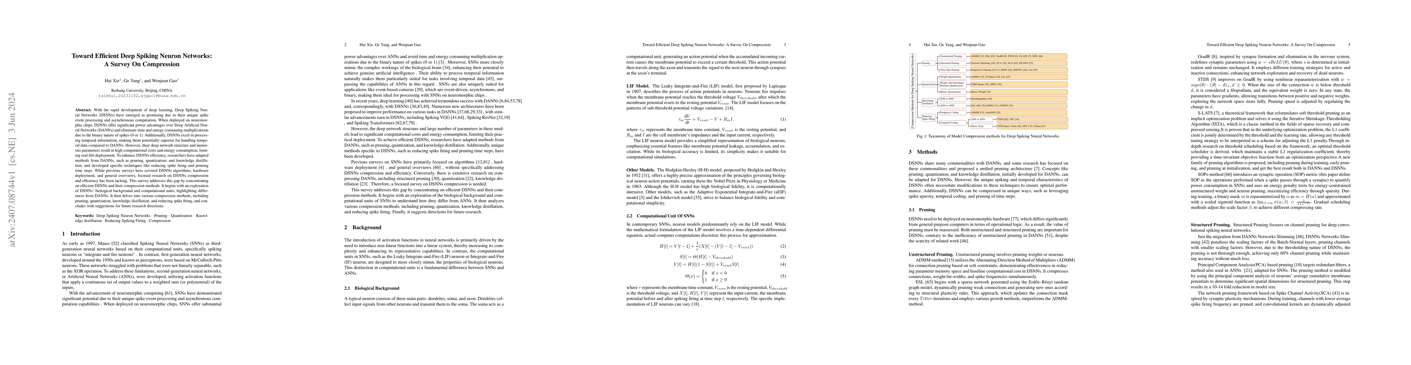 Thumbnail for Toward Efficient Deep Spiking Neuron Networks:A Survey On Compression