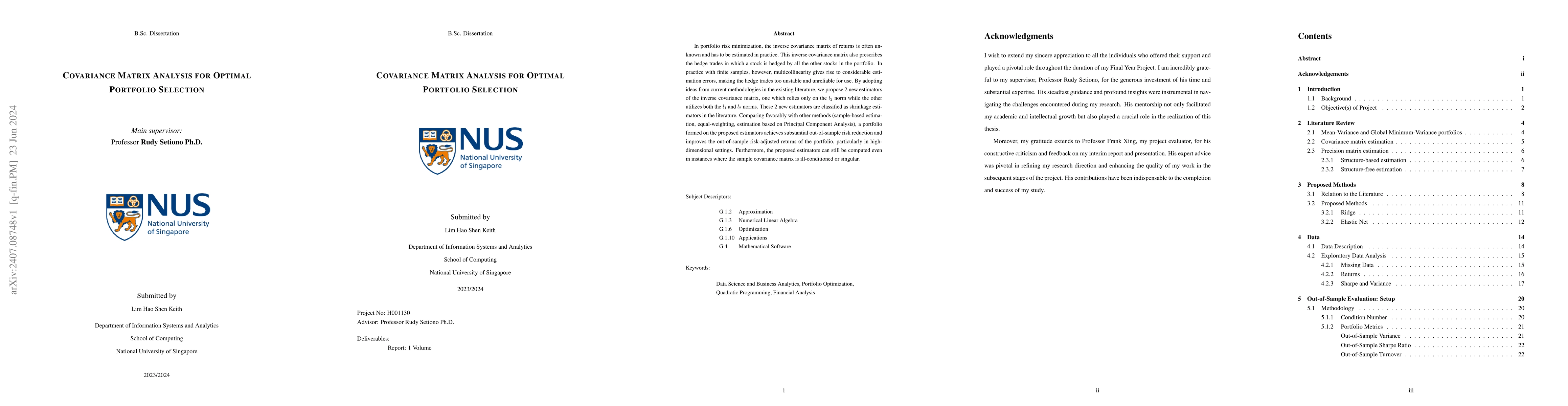 Thumbnail for Covariance Matrix Analysis for Optimal Portfolio Selection