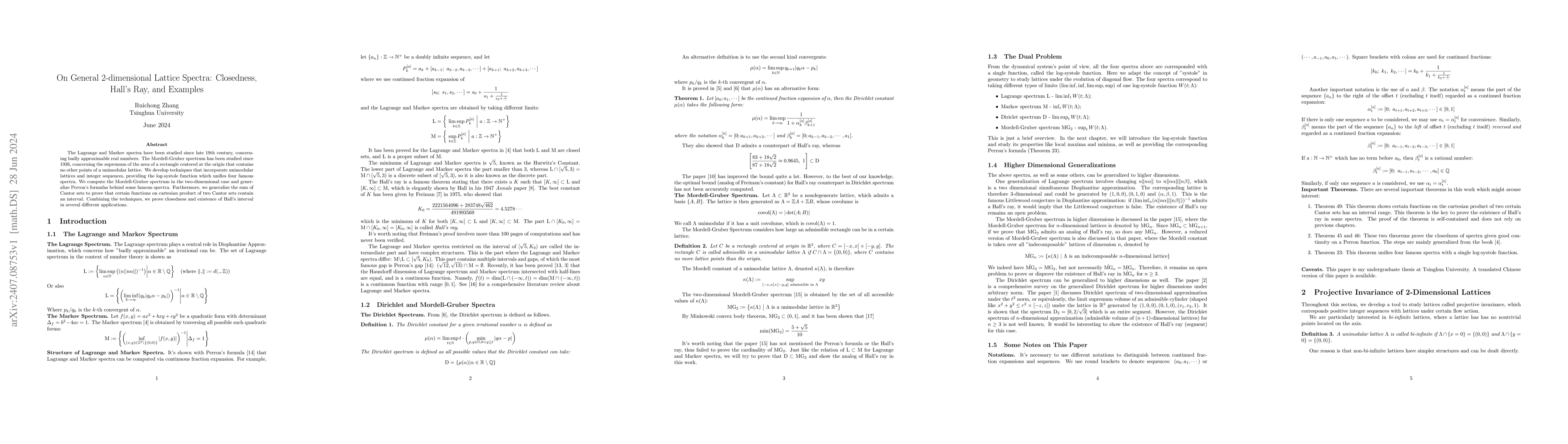 Thumbnail for On General 2-dimensional Lattice Spectra: Closedness, Hall's Ray, and
  Examples