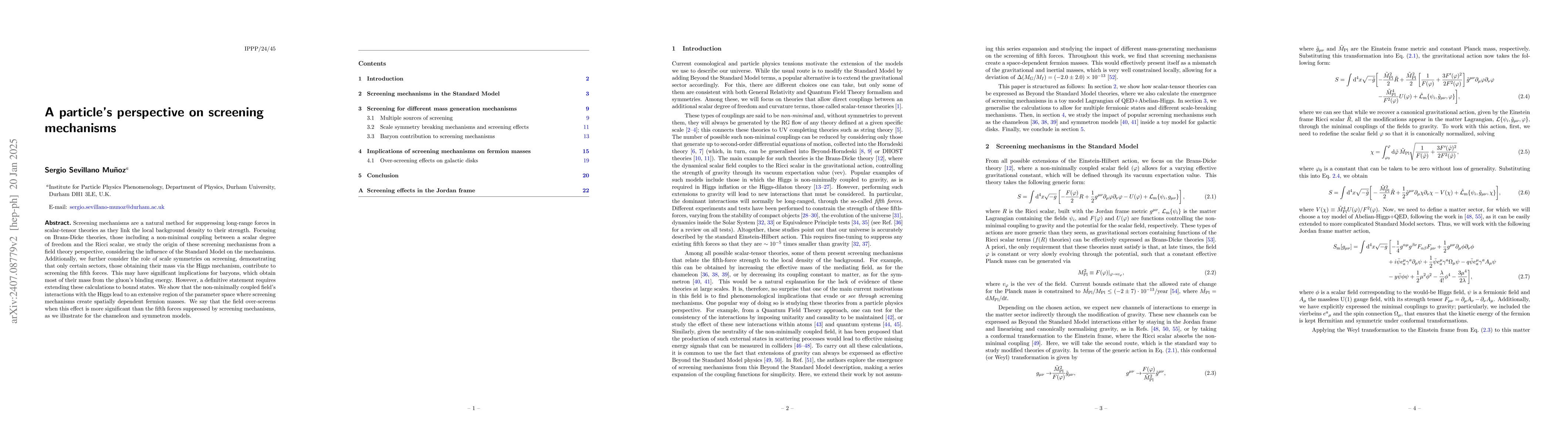 Thumbnail for A particle's perspective on screening mechanisms
