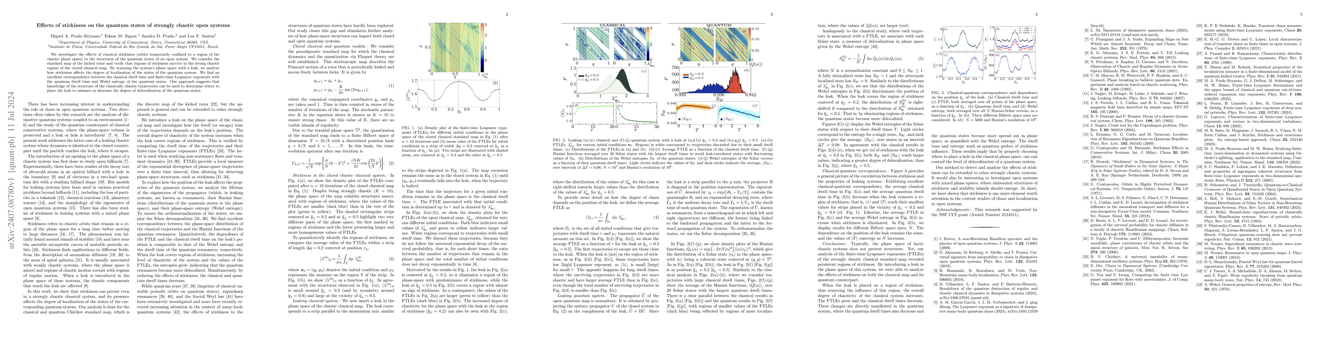 Thumbnail for Effects of stickiness on the quantum states of strongly chaotic open
  systems