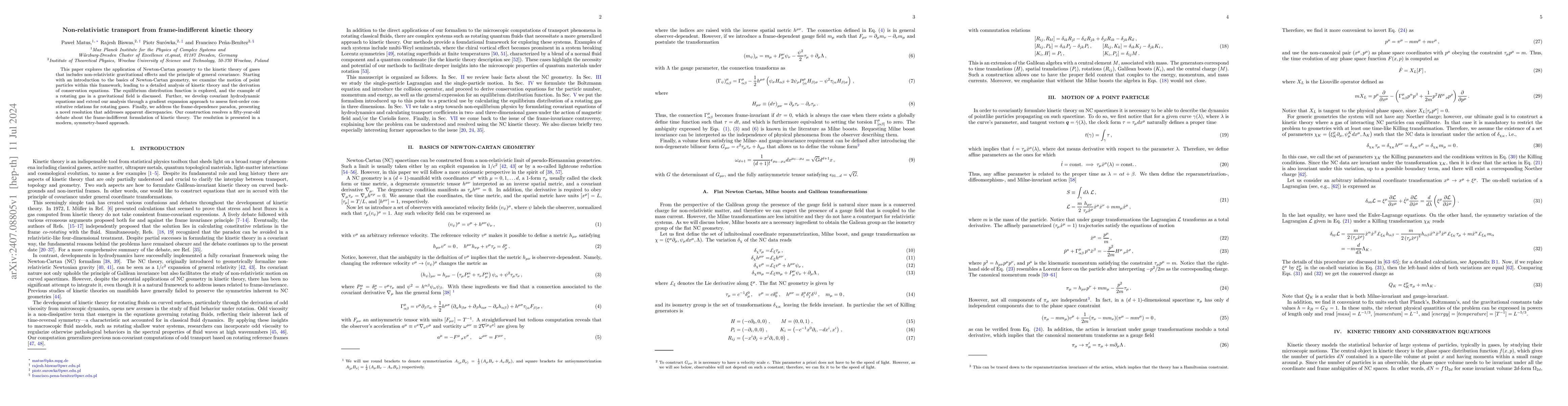 Thumbnail for Non-relativistic transport from frame-indifferent kinetic theory