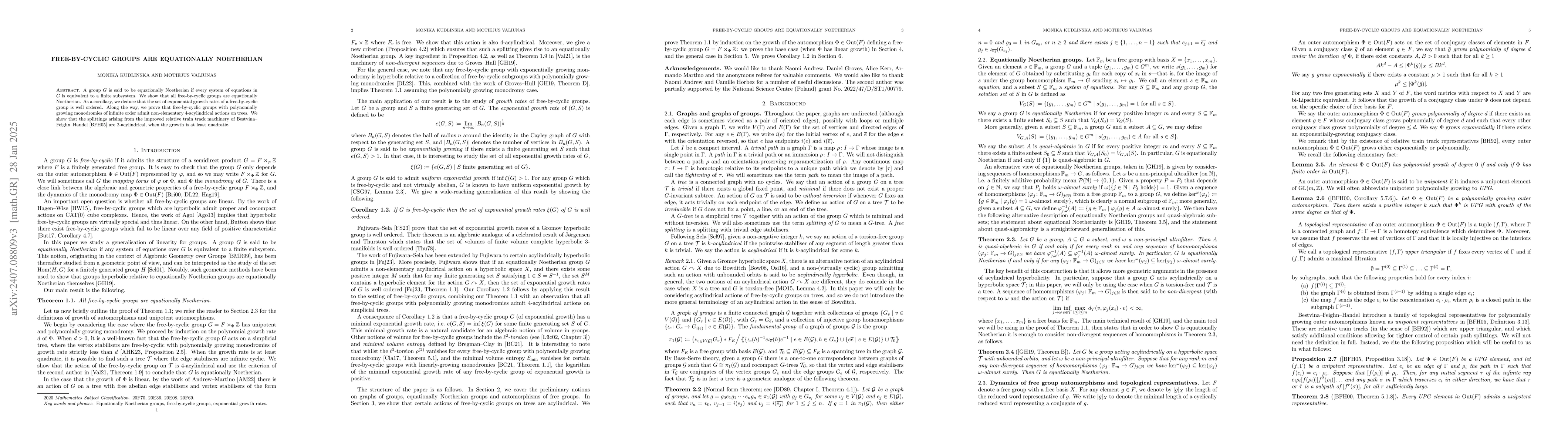 Thumbnail for Free-by-cyclic groups are equationally Noetherian