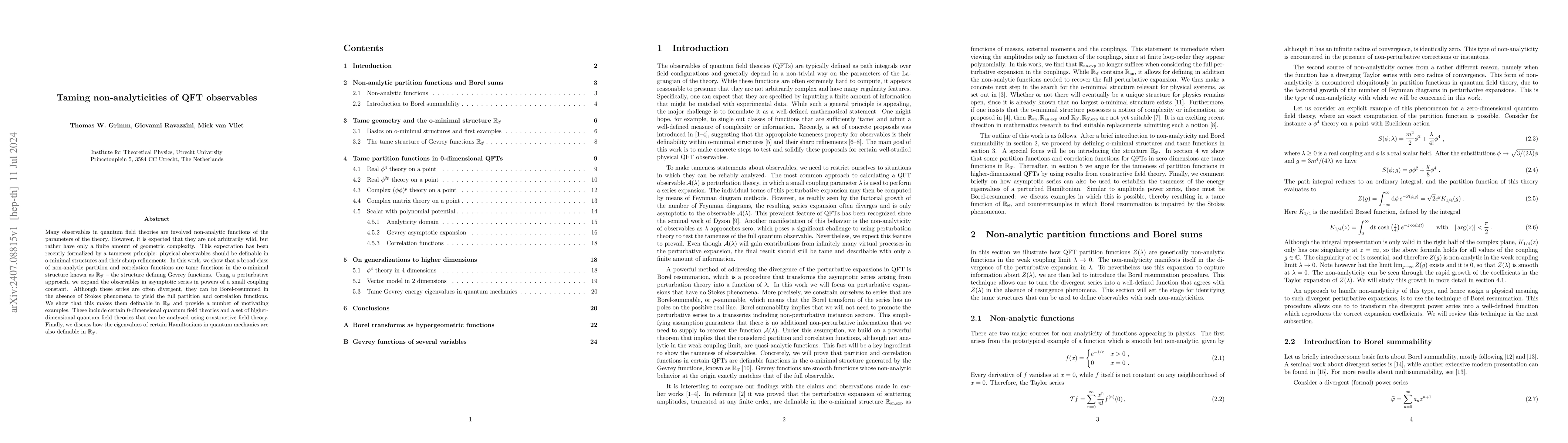 Thumbnail for Taming non-analyticities of QFT observables