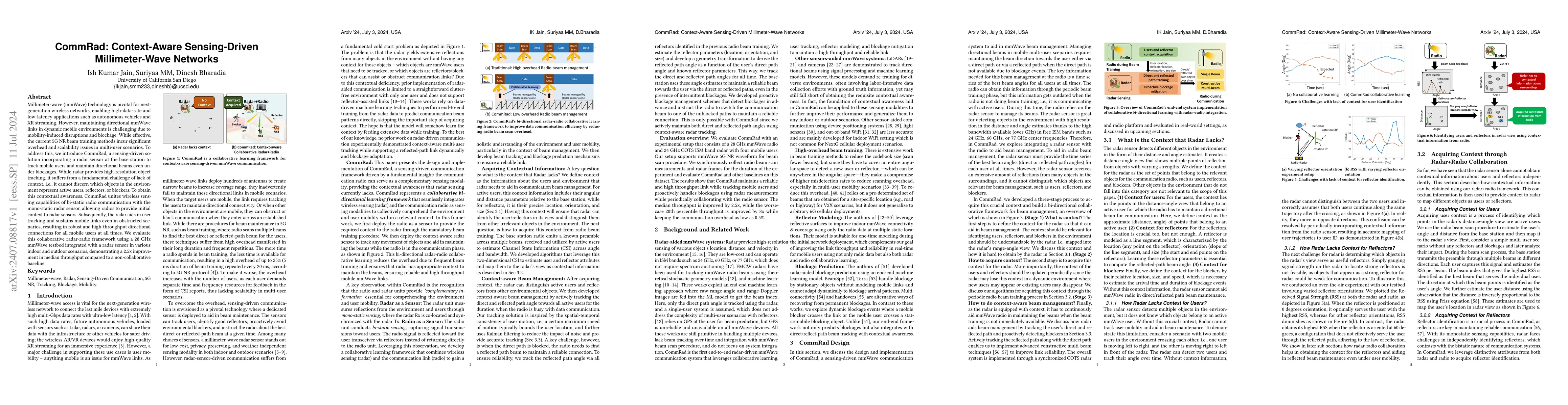 Thumbnail for CommRad: Context-Aware Sensing-Driven Millimeter-Wave Networks
