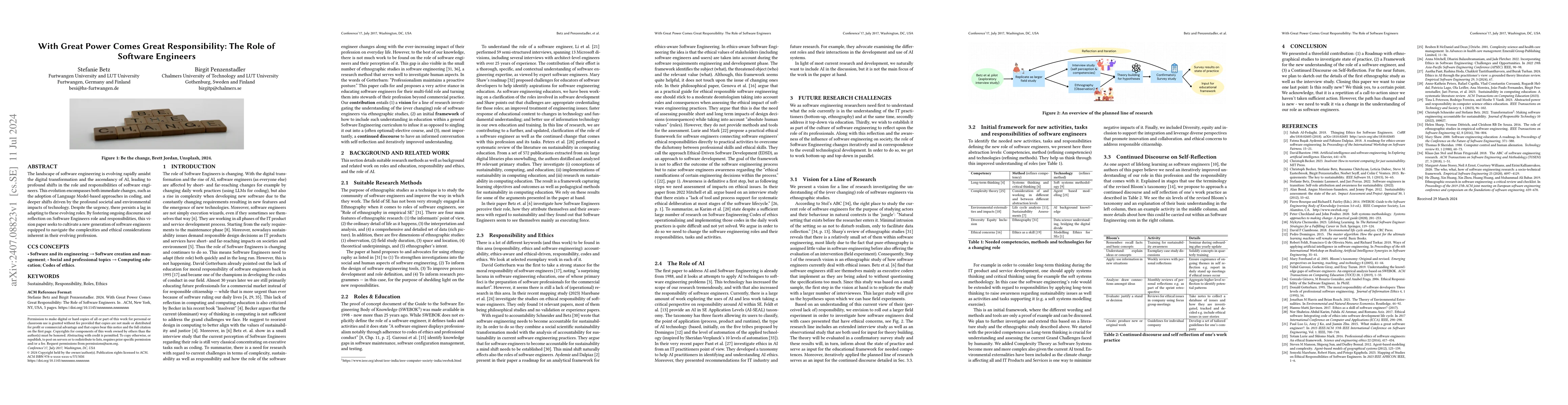 Thumbnail for With Great Power Comes Great Responsibility: The Role of Software
  Engineers