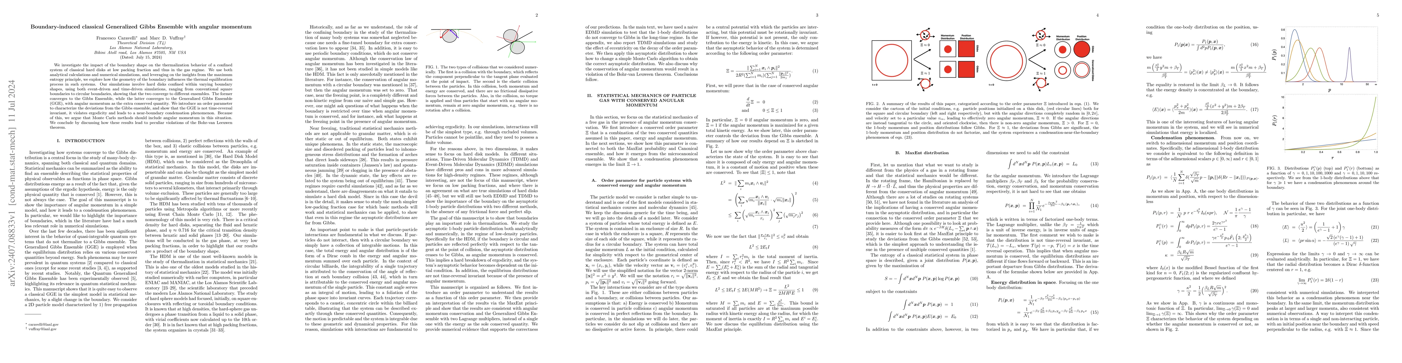Thumbnail for Boundary-induced classical Generalized Gibbs Ensemble with angular
  momentum