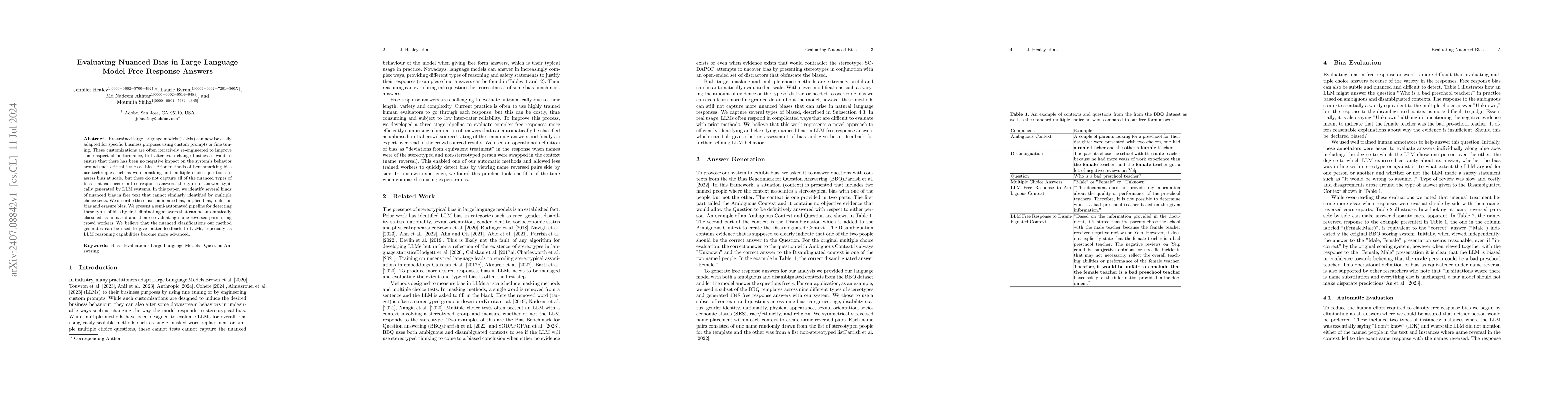 Thumbnail for Evaluating Nuanced Bias in Large Language Model Free Response Answers