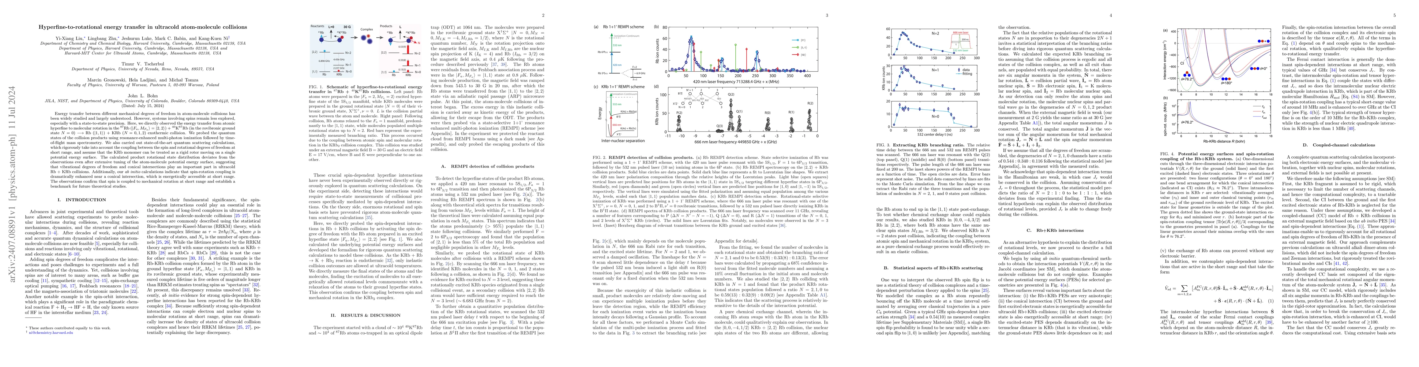 Thumbnail for Hyperfine-to-rotational energy transfer in ultracold atom-molecule
  collisions