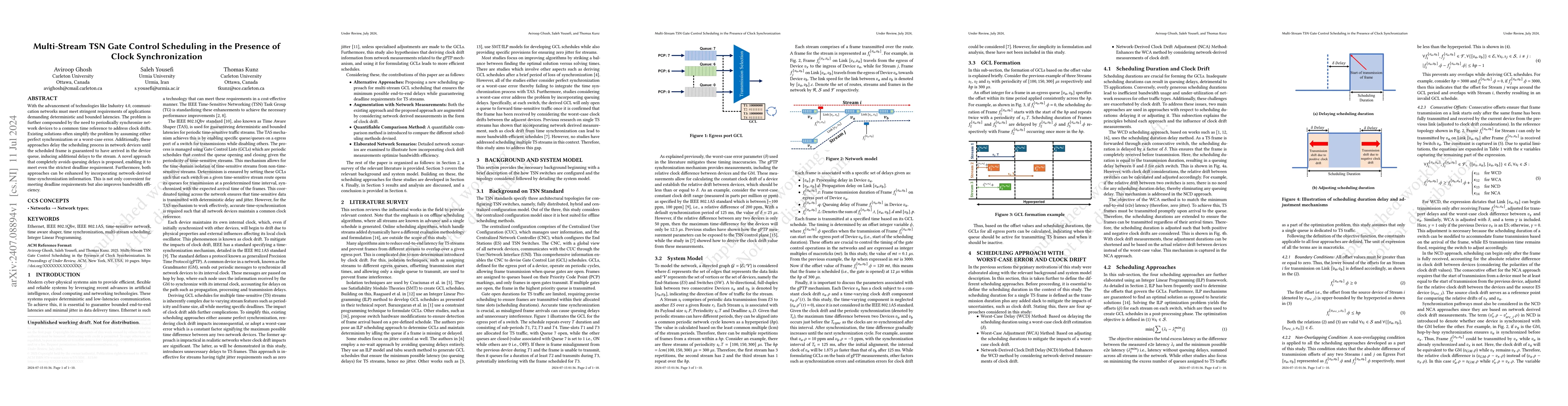 Thumbnail for Multi-Stream TSN Gate Control Scheduling in the Presence of Clock
  Synchronization