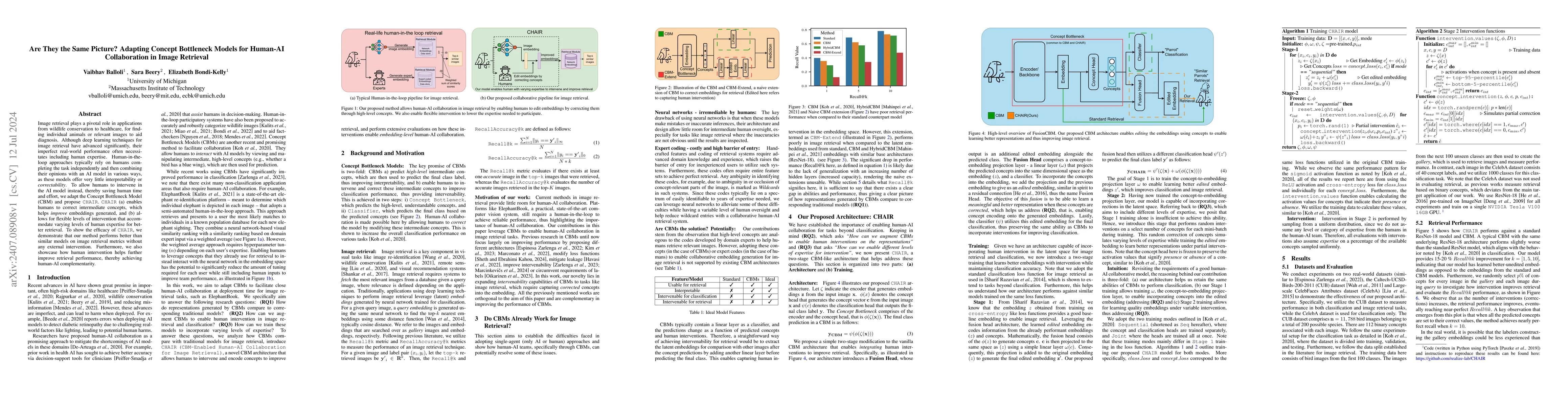Thumbnail for Are They the Same Picture? Adapting Concept Bottleneck Models for
  Human-AI Collaboration in Image Retrieval