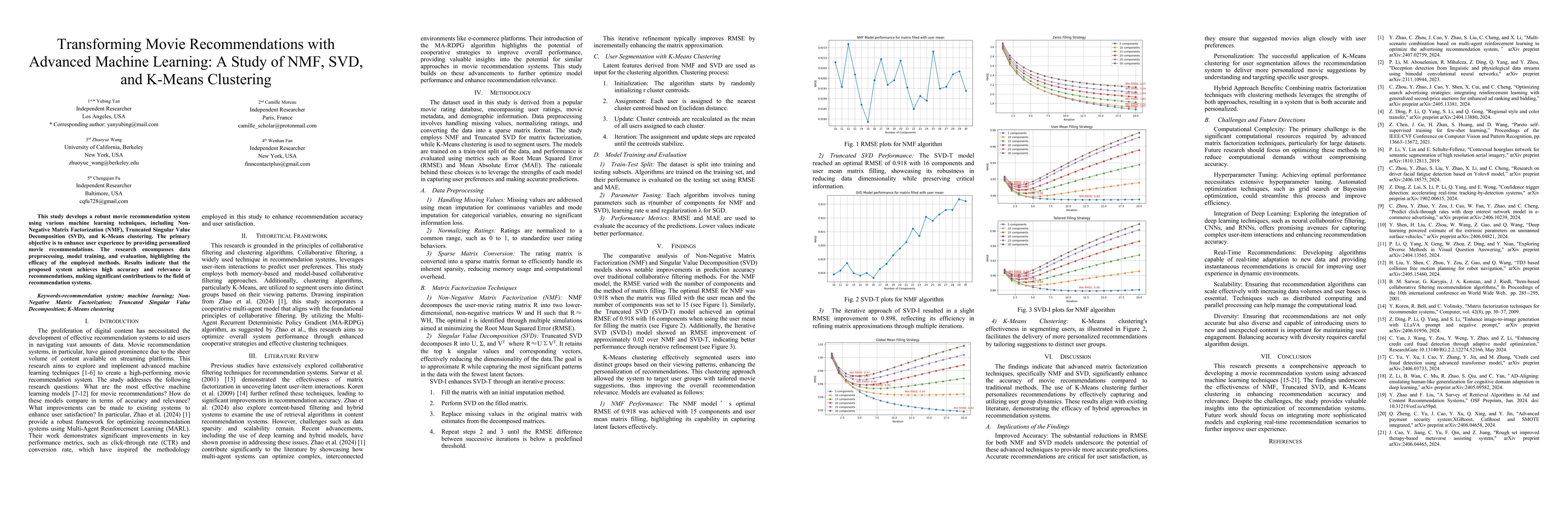 Thumbnail for Transforming Movie Recommendations with Advanced Machine Learning: A
  Study of NMF, SVD,and K-Means Clustering