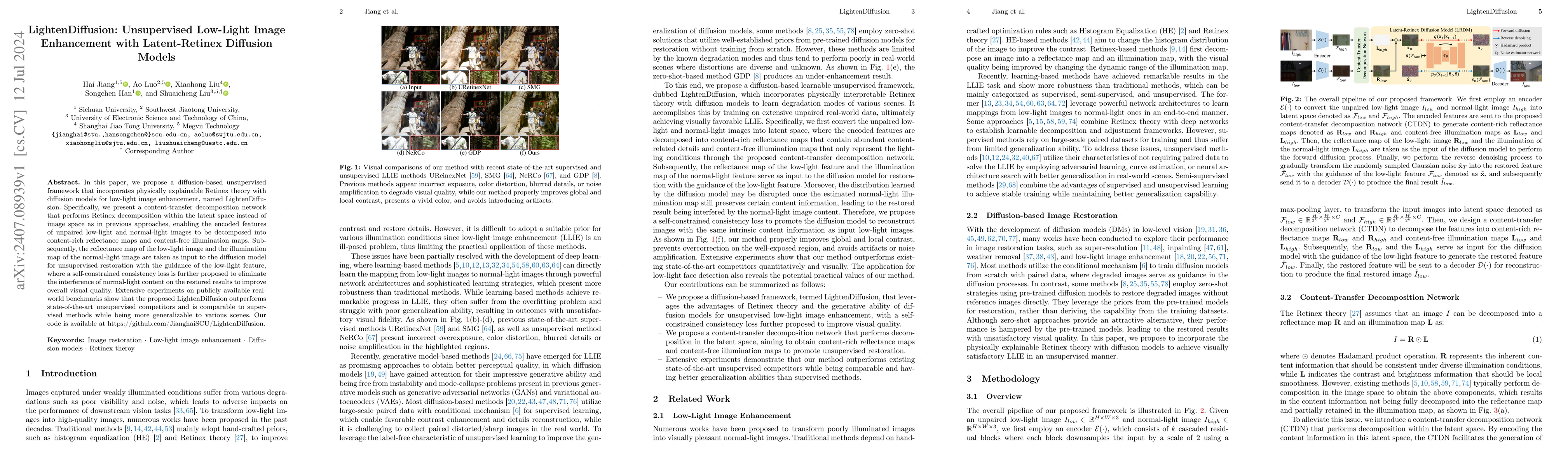 Thumbnail for LightenDiffusion: Unsupervised Low-Light Image Enhancement with
  Latent-Retinex Diffusion Models