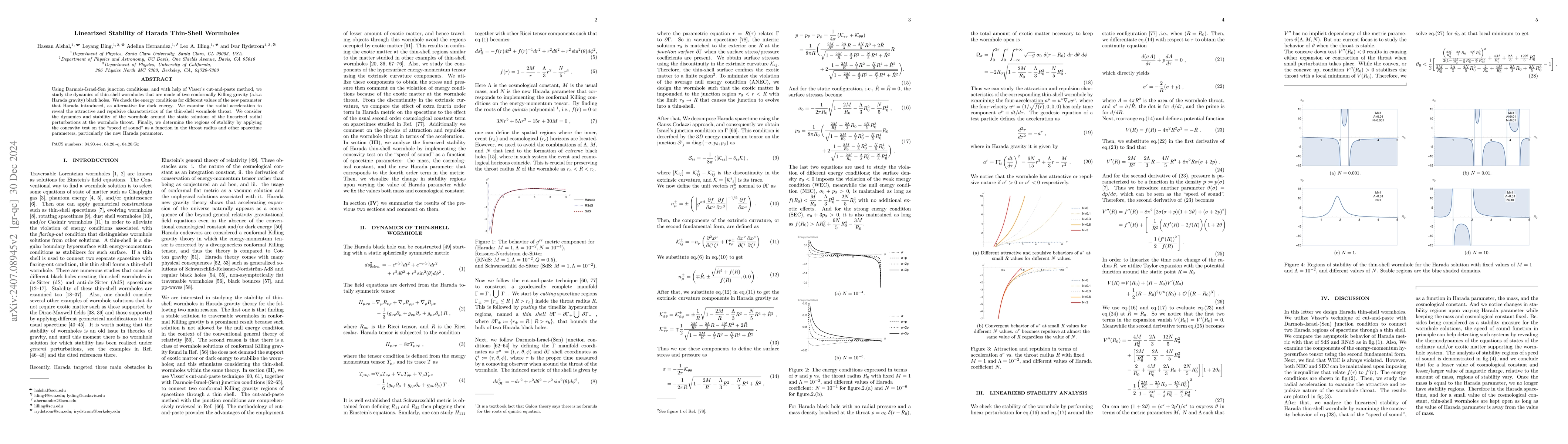 Thumbnail for Linearized Stability of Harada Thin-Shell Wormholes