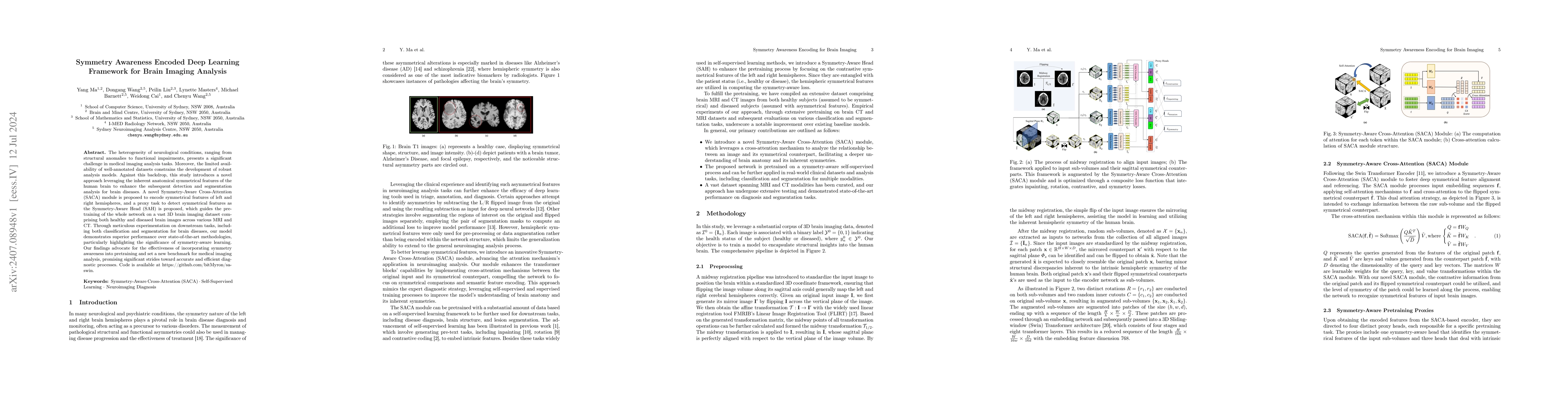 Thumbnail for Symmetry Awareness Encoded Deep Learning Framework for Brain Imaging
  Analysis