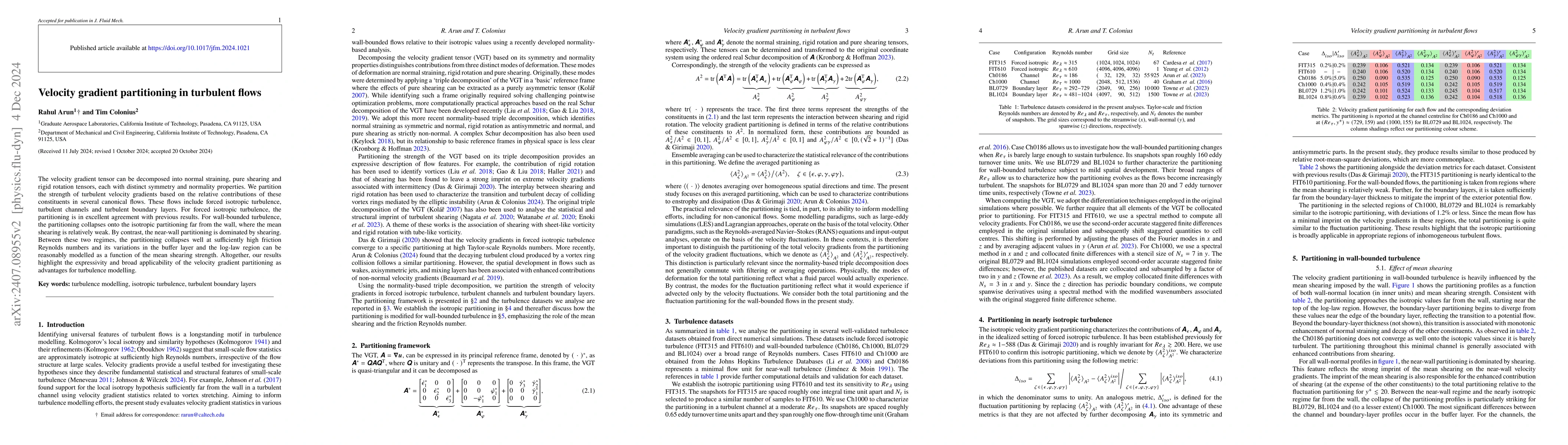 Thumbnail for Velocity gradient partitioning in turbulent flows