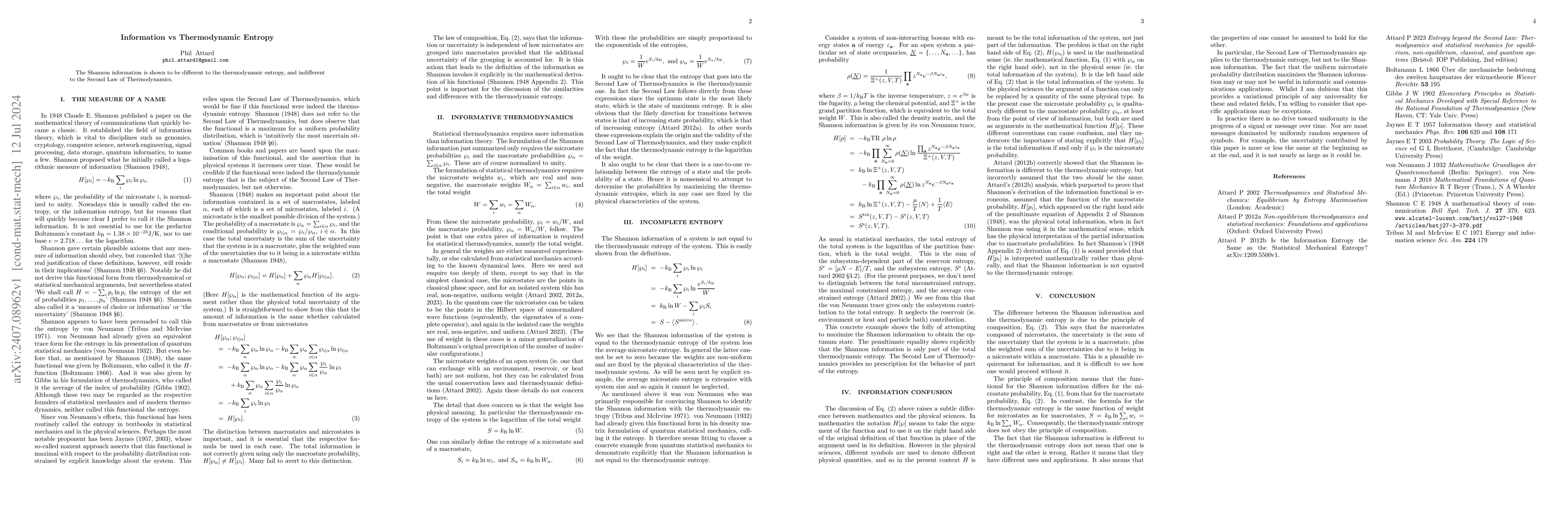 Thumbnail for Information vs Thermodynamic Entropy