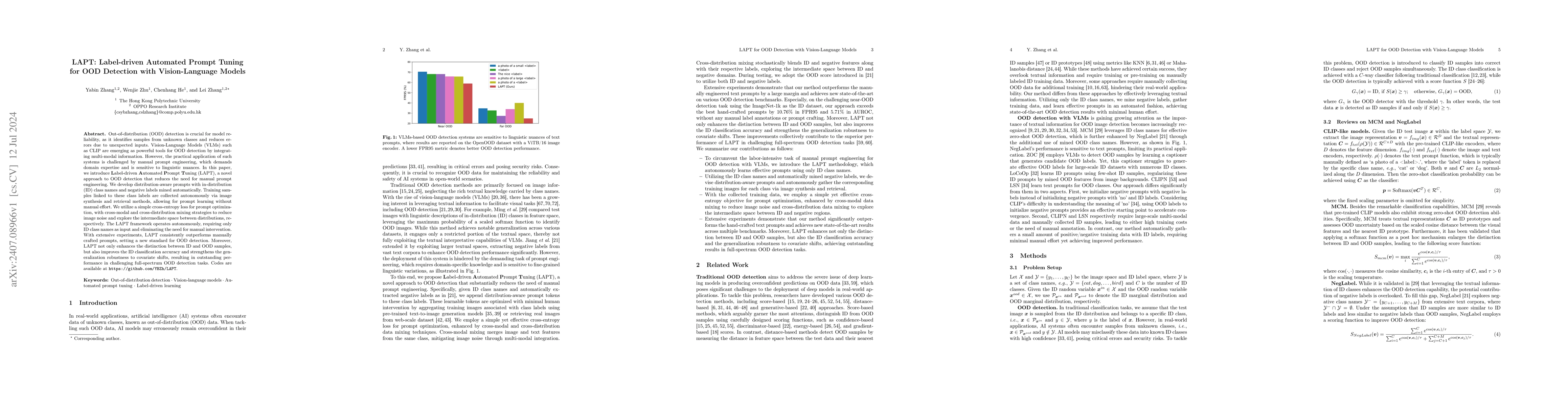 Thumbnail for LAPT: Label-driven Automated Prompt Tuning for OOD Detection with
  Vision-Language Models