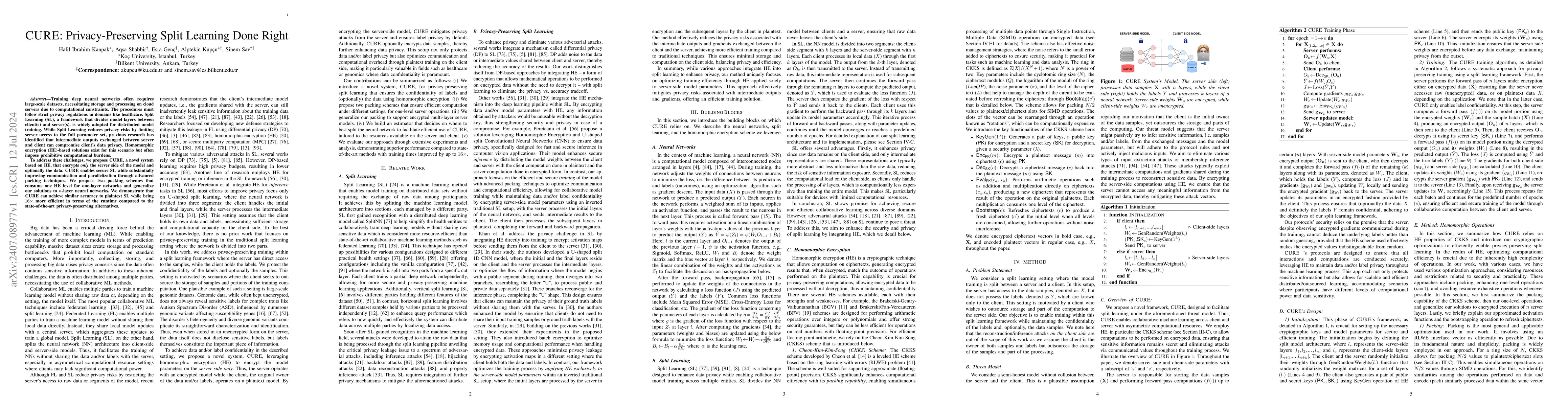 Thumbnail for CURE: Privacy-Preserving Split Learning Done Right