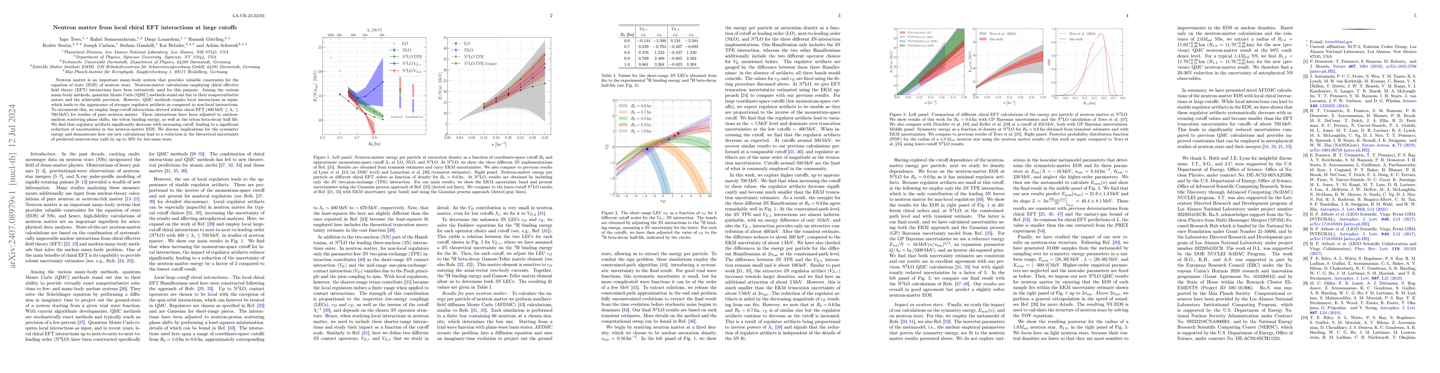 Thumbnail for Neutron matter from local chiral EFT interactions at large cutoffs