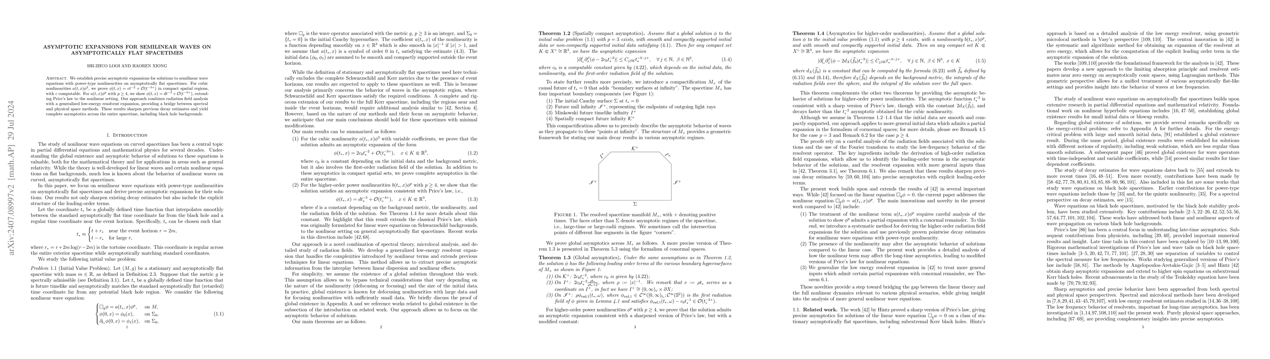 Thumbnail for Asymptotic expansions for semilinear waves on asymptotically flat
  spacetimes