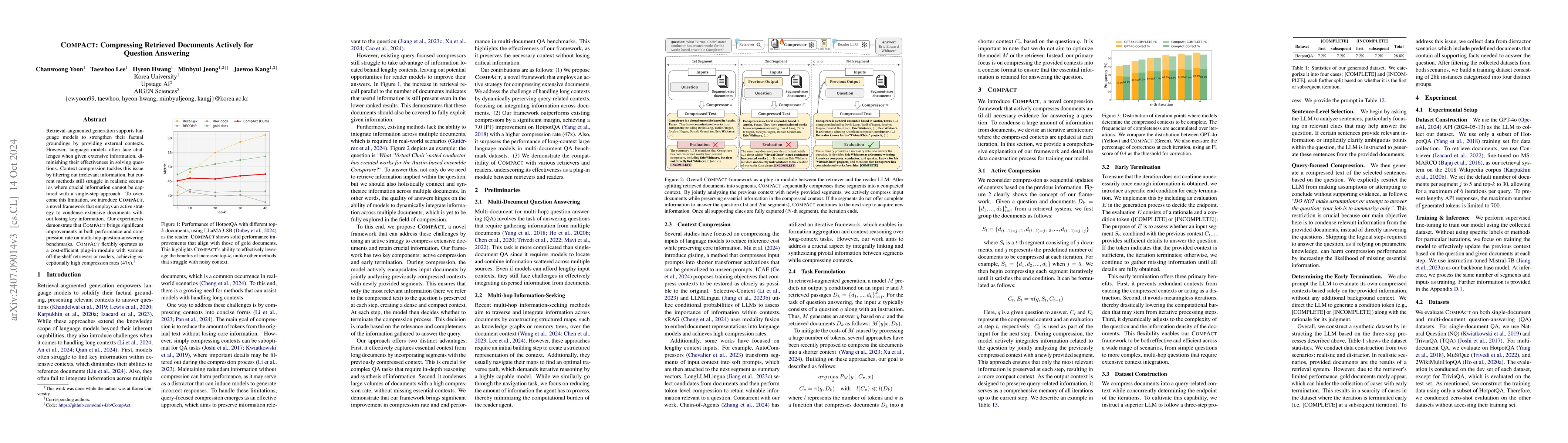 Thumbnail for CompAct: Compressing Retrieved Documents Actively for Question Answering