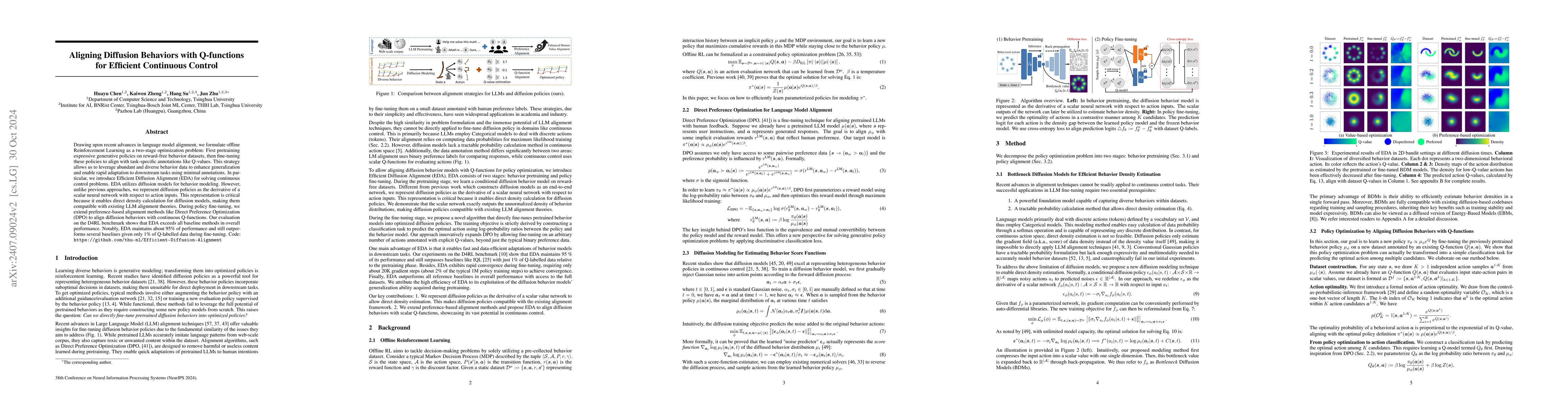 Thumbnail for Aligning Diffusion Behaviors with Q-functions for Efficient Continuous
  Control