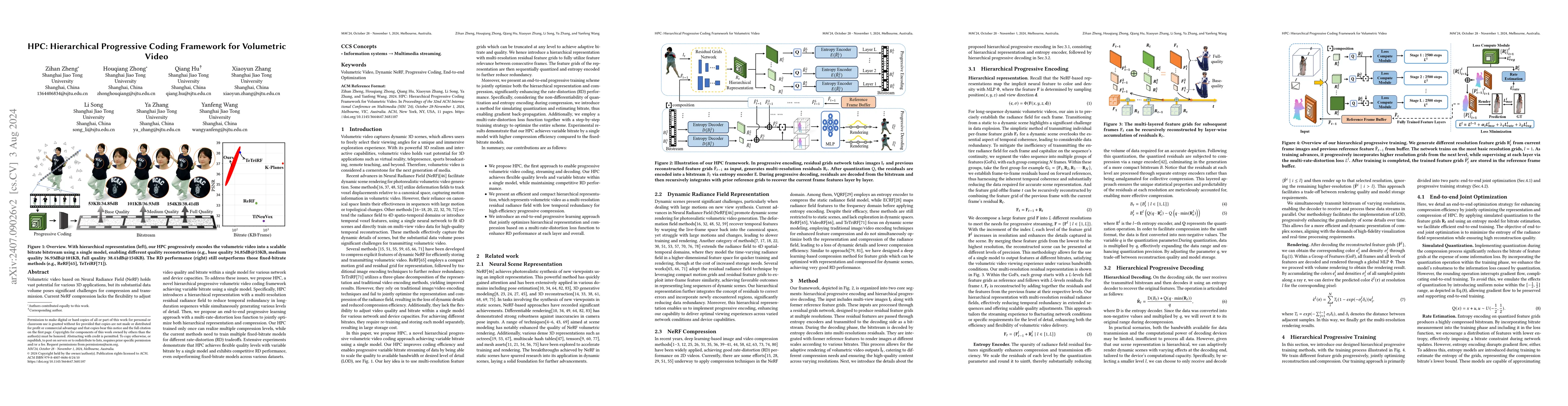Thumbnail for HPC: Hierarchical Progressive Coding Framework for Volumetric Video