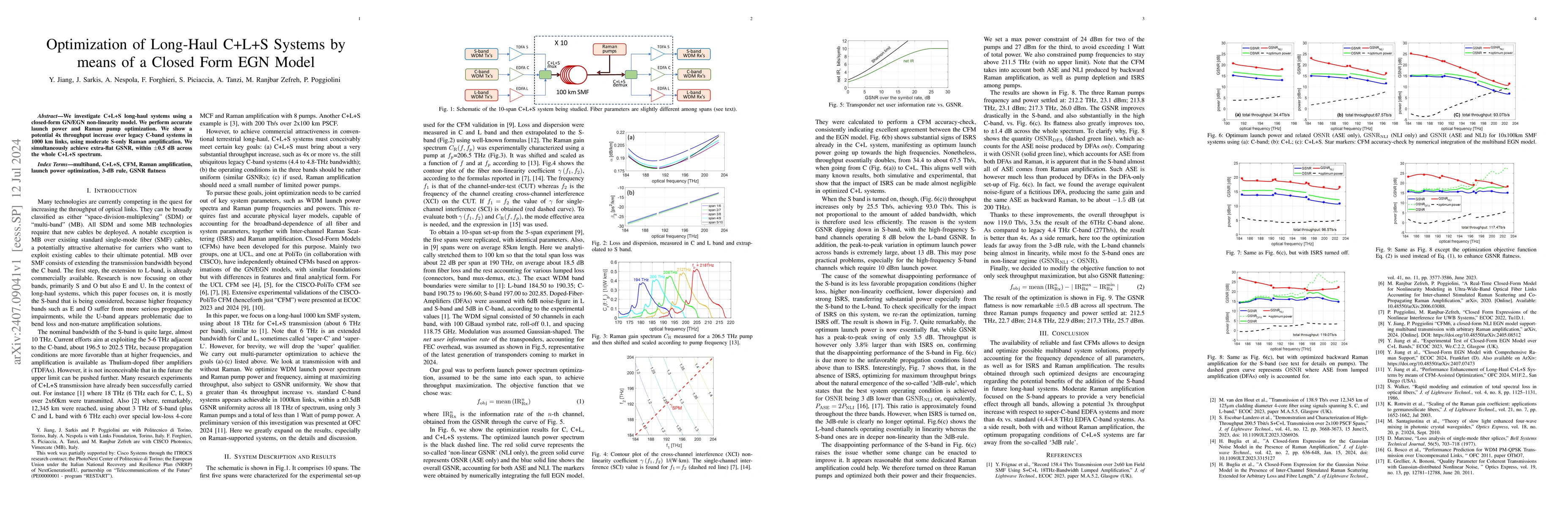 Thumbnail for Optimization of Long-Haul C+L+S Systems by means of a Closed Form EGN
  Model