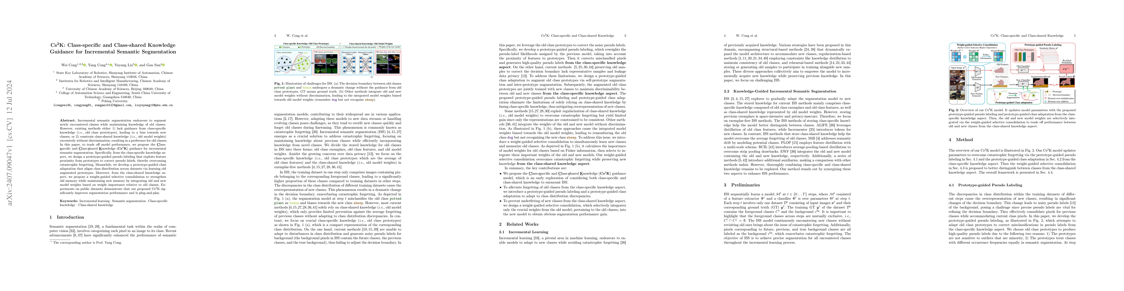 Thumbnail for Cs2K: Class-specific and Class-shared Knowledge Guidance for Incremental
  Semantic Segmentation