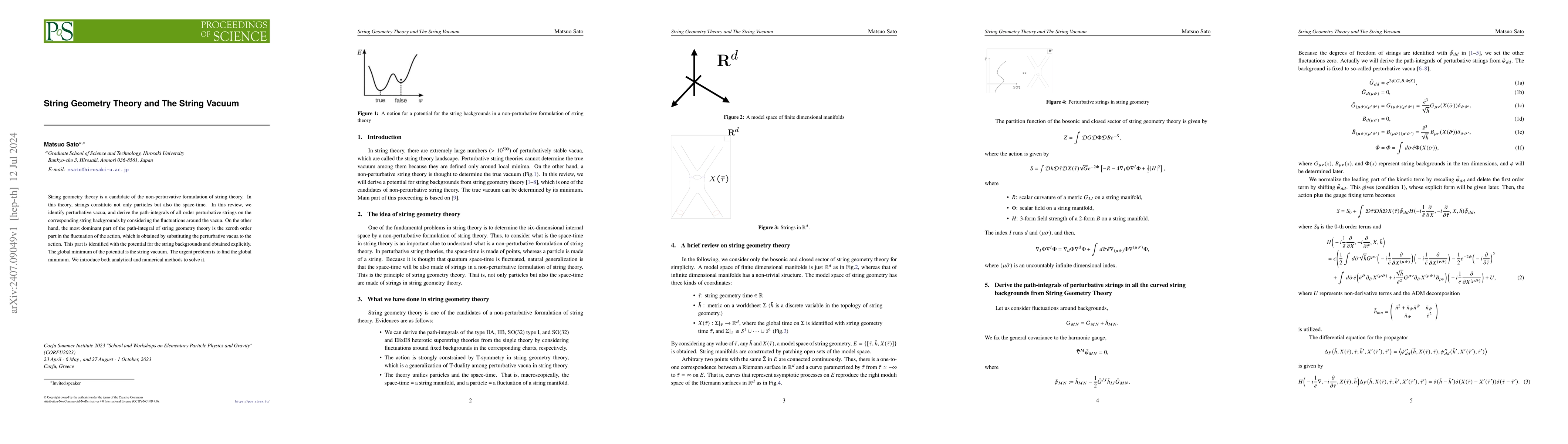 Thumbnail for String Geometry Theory and The String Vacuum