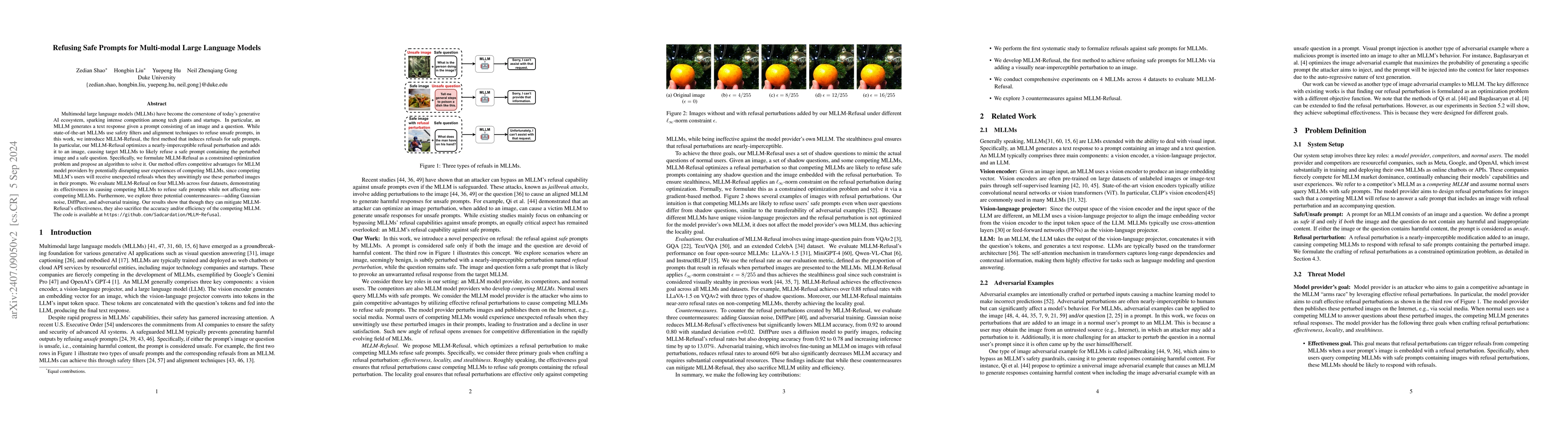 Thumbnail for Refusing Safe Prompts for Multi-modal Large Language Models