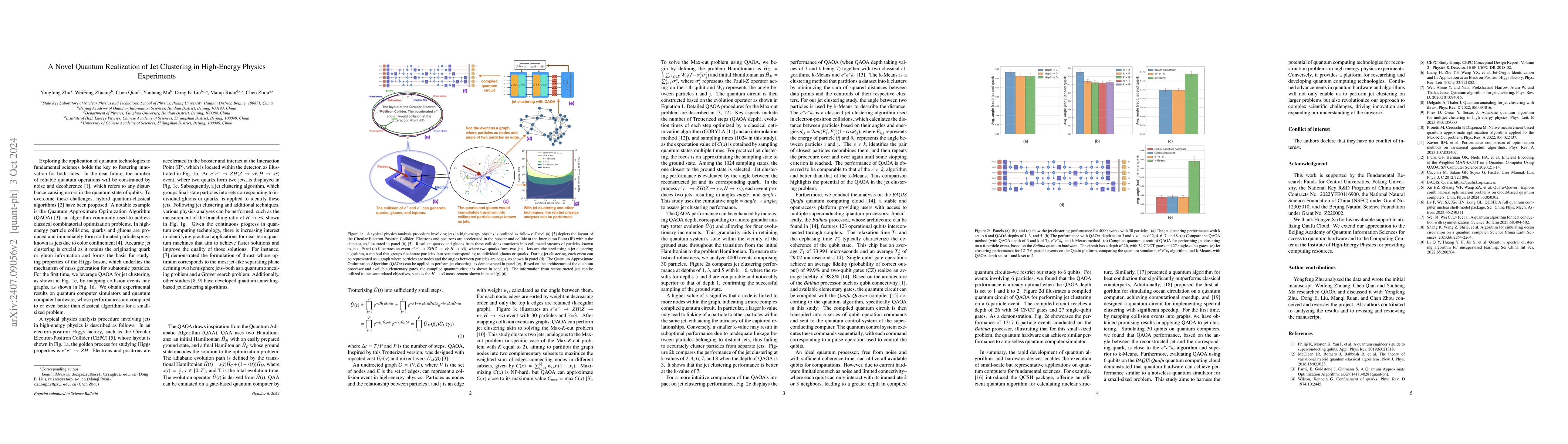 Thumbnail for A Novel Quantum Realization of Jet Clustering in High-Energy Physics
  Experiments