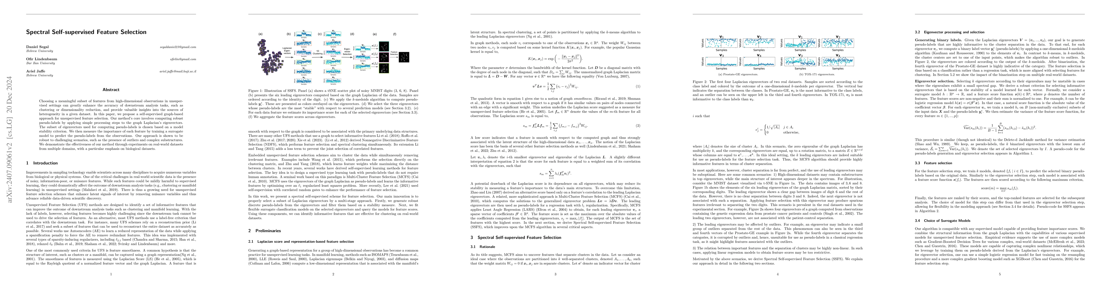 Thumbnail for Spectral Self-supervised Feature Selection