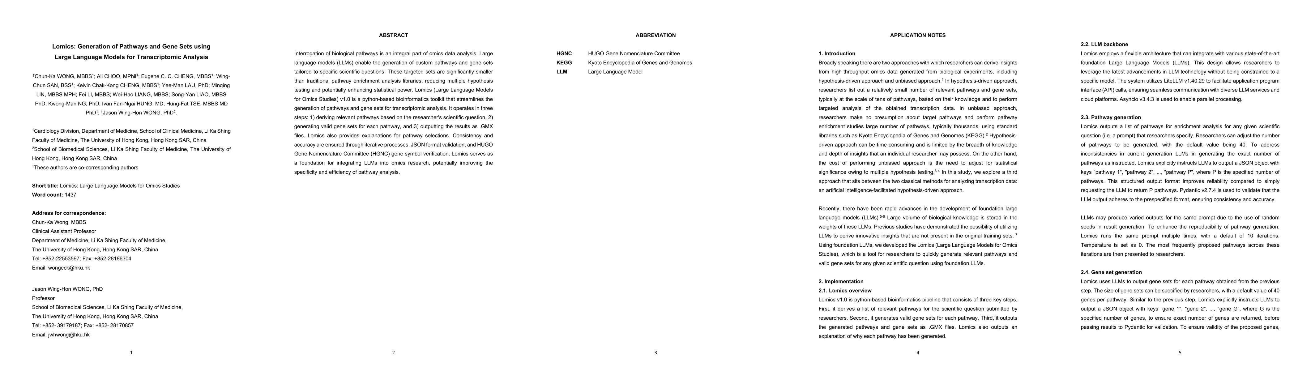 Thumbnail for Lomics: Generation of Pathways and Gene Sets using Large Language Models
  for Transcriptomic Analysis