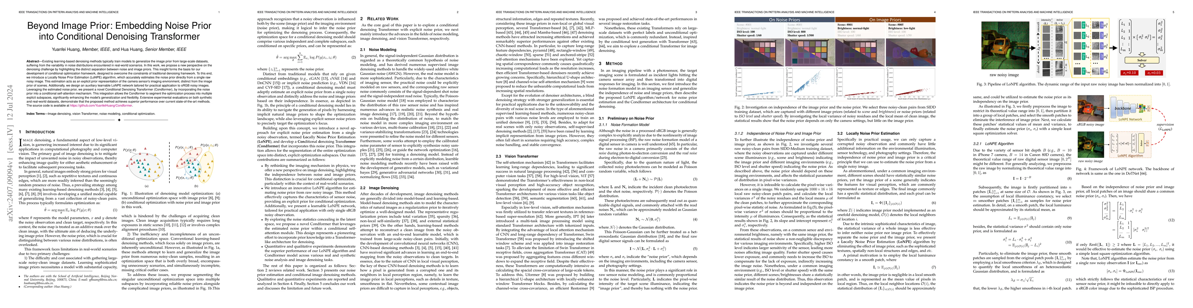 Thumbnail for Beyond Image Prior: Embedding Noise Prior into Conditional Denoising
  Transformer
