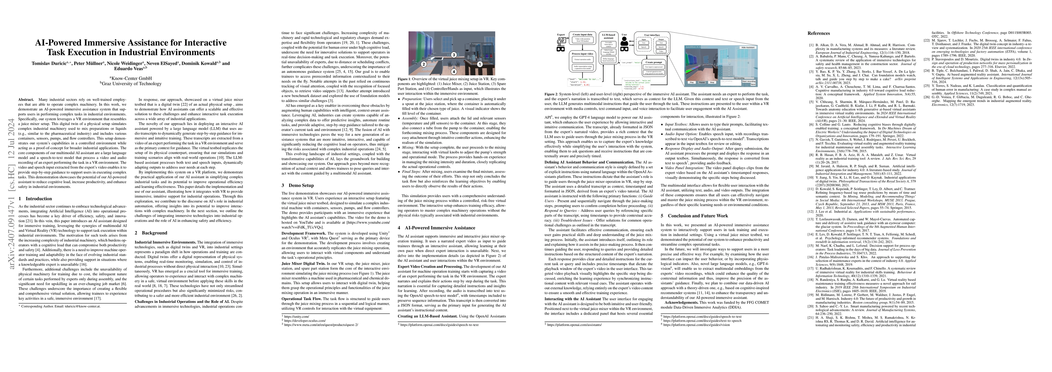 Thumbnail for AI-Powered Immersive Assistance for Interactive Task Execution in
  Industrial Environments
