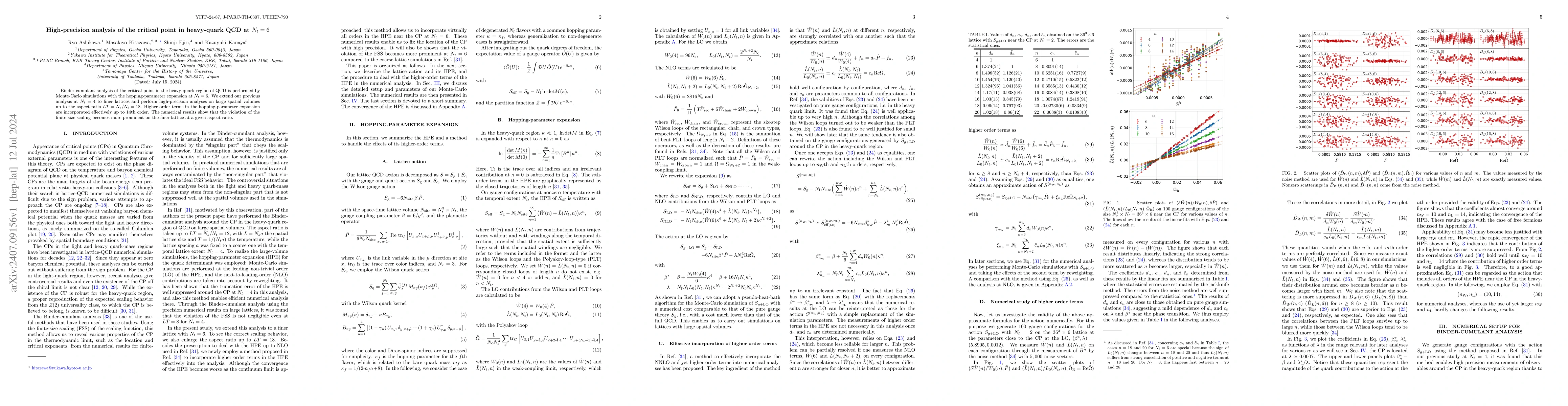Thumbnail for High-precision analysis of the critical point in heavy-quark QCD at
  $N_t=6$
